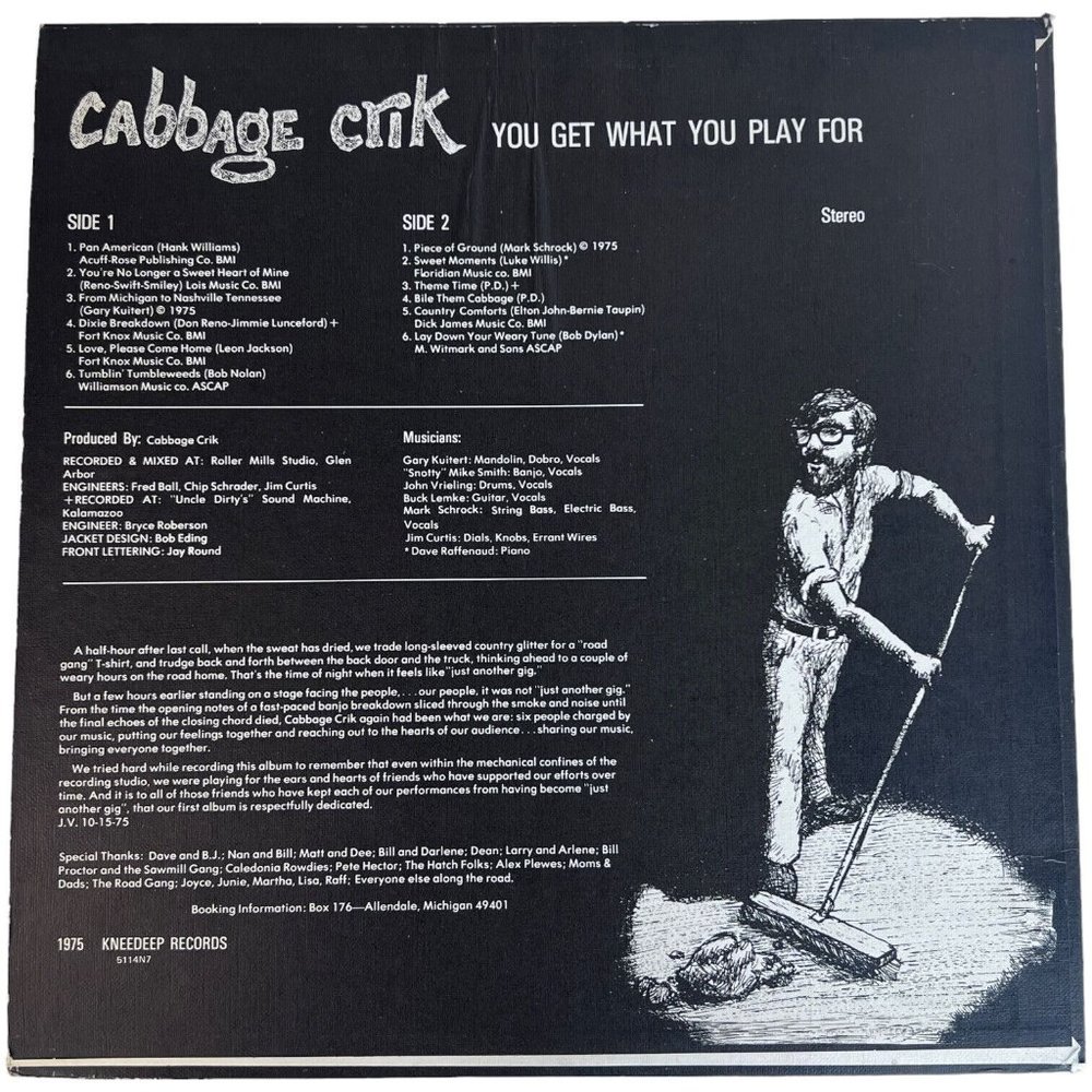 1975 Cabbage CrikYou Get What You Play For Vinyl LP Record Album 5114N7 Tested - Picture 5 of 5
